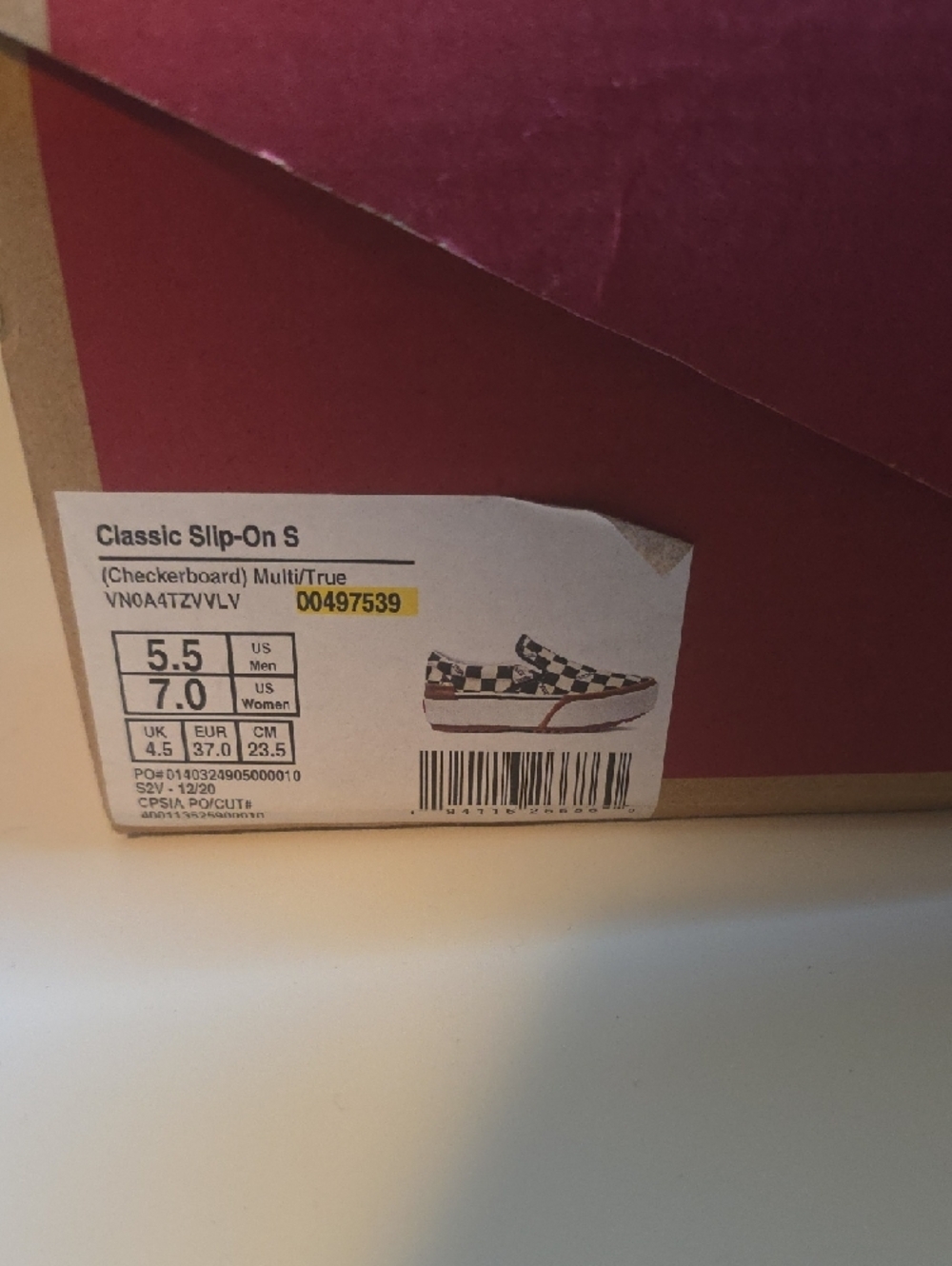 Vans Women's Checkerboard Slip-On Sneakers - Black & White - Picture 2 of 9